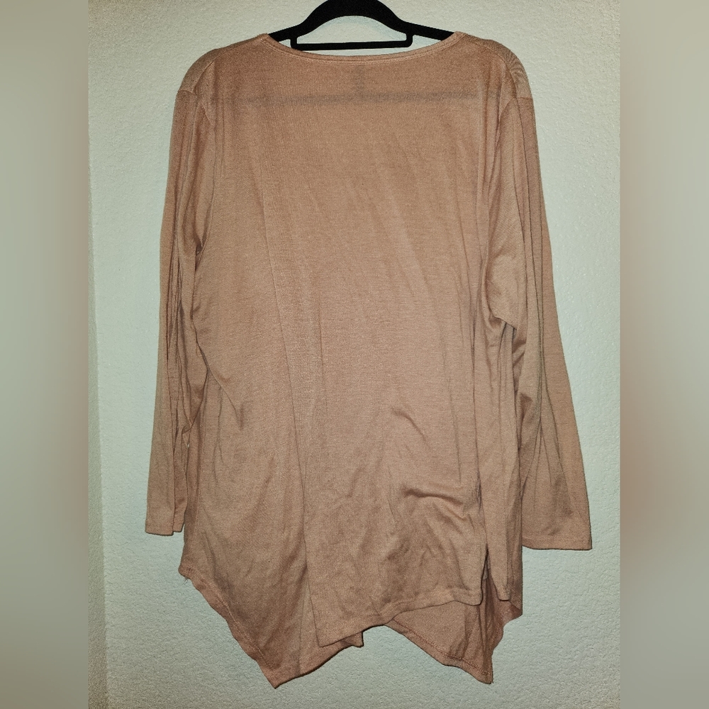 Massini blush pink side tie shark bite top Size 3X - Picture 6 of 6